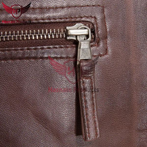 Chaqueta de motorista de cuero de oveja genuino marrón de alta calidad para hombre, elegante diseño de Motor Racer, costura de edredón Radial de sensación Ultra suave - Product Image 4