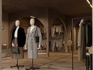 Quần áo sang trọng cửa hàng trang trí nội thất thiết kế tùy chỉnh quần áo cửa hàng hiển thị đứng thép không gỉ kệ trưng bày - Product Image 5