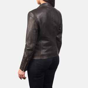 Vêtements de sport UNIQUE Veste en simili cuir pour femme Imperméable Écologique Réversible Matelassée Respirante Coupe-vent Manches longues Fermeture éclair - Product Image 4