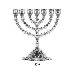 Judaica Modern Silver Aluminio anodizado Hanukkah Chanukah Menorah - Product Image 1