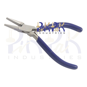 Alicates de punta plana de 115mm, manijas de PVC, mandíbulas lisas, junta de caja de resorte para prensar circlip para pesca, fabricación de joyas, manualidades DIY, OEM - Product Image 2