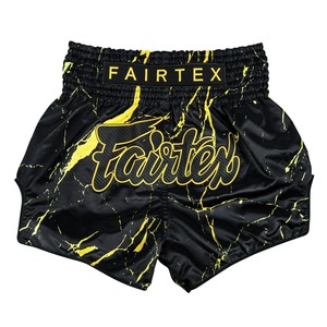 Pantalones Cortos de Boxeo Fairtex, Diseño de Mármol Negro y Amarillo, Sublimación, Artes Marciales Mixtas, Ropa de Combate Transpirable para Hombre - Product Image 1