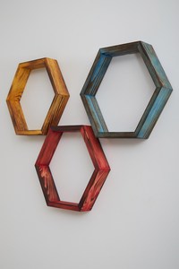 Estantes de almacenamiento montados en la pared hexagonales de lujo, accesorios de decoración del hogar de madera para sala de estar, cocina, baño, comedor, uso al aire libre - Product Image 6