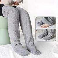 Chauffe-jambes et genouillères douillettes en polyester/coton tricoté, chaudes pour l'hiver, en fausse fourrure, pour femmes et hommes