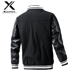 Custom <b>Men's</b> Loose Fit Varsity <b>Jacket</b> Windproof Breathable Reversible Eco-Friendly Canvas Embroidered <b>Letter</b> Design - Product Image 3