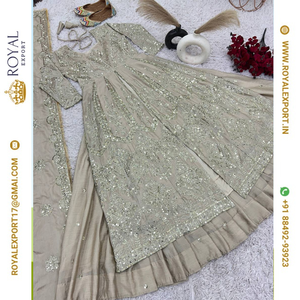 Lancement d'une nouvelle robe de soirée de marque Full Heavy Embroidery Sequence Work Suit Collections By Royal Export In Surat Gujarat - Product Image 5