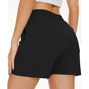 2024 Custom Athletic Women's Biker Shorts Breathable Summer Solid Color High Waist <b>Drawstring</b> Pockets Customized Color & Sizes - Product Image 3