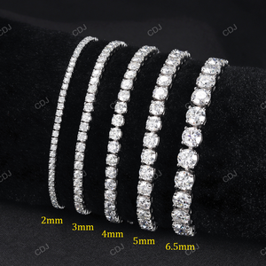 Testeur de diamants de haute qualité Hip Hop en argent sterling 925 3mm 8 pouces Bracelet de chaîne de tennis en moissanite - Product Image 4