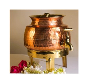 Dispensador frío y caliente de cobre martillado tradicional para uso en hoteles al aire libre Diseño artesanal indio vintage ecológico Saludable - Product Image 3