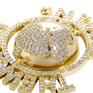 จี้อัญมณีทำจากเงินแท้แบบกำหนดเองและจี้925สเตอร์ลิงจี้เพชรโมอิสซาไนต์คุณภาพสูงพร้อมจี้ฮิปฮอป - Product Image 4