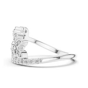 Bague en forme de feuille avec diamant de laboratoire en forme de poire de 0,268 carats pour femme, clarté VVS-VS EF, or 18 carats, 14 carats, 10 carats et argent 925, moissanite - Product Image 6