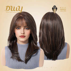 Soraya-DWY Libera Free Part Mid-Length Natural Straight Light Brown Synthetic <b>Wig</b> - Product Image 2