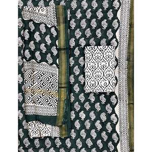 Hand <b>Block</b> <b>Printed</b> Unstitched Chanderi Suit Pakistani Styled Cotton Lawn Salwar Kameez Hand Drawn Anarkali Salwar Available - Product Image 1