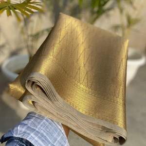 Dernière tenue de designer à feuilles persistantes haute sur demande Banarsi Handloom Silk Saree Blouse With Weaving Work Manufacturer From India - Product Image 3