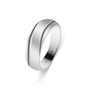 NOVAMART Fine Premium 925 Pure Sterling <b>Silver</b> 7mm DGTL Certified <b>Rings</b> for <b>Men</b> Geometric Design Rhodium Plated Everyday Wear Wh - Product Image 1
