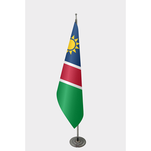 Drapeau de bureau officiel namibien, impression numérique, aluminium, plastique, polyester, soie, pour l'éducation et les agences de voyage - Product Image 1