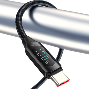 PD 100W 1M 2M Cabo Cabos <span class=keywords><strong>USB</strong></span> tipo <span class=keywords><strong>C</strong></span> a tipo <span class=keywords><strong>C</strong></span> Cable de carga rápida Para Celular <span class=keywords><strong>Kabel</strong></span> Cable de carga de teléfono de datos con pantalla - Product Image 2
