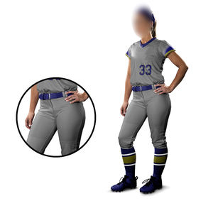 Impresión de logotipo personalizado de la más alta calidad en gris con color borroso Producto transpirable Ropa unisex Uniforme de Softbol - Product Image 5