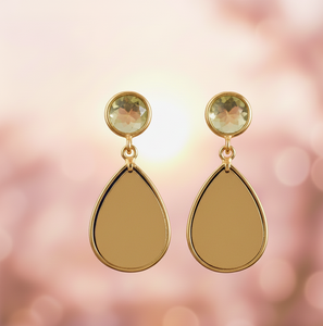 Aretes de Plata Esterlina 925 al por Mayor, Chapados en Oro de 18K, con Amatista Verde Redonda de 8mm y Lapislázuli Natural en Forma de Pera de 15×20mm, 4.5 Pulgadas, 15g - Product Image 4