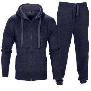 100% Cotton tracksuits sets for <b>men</b> with your brand logo printed Hooded hood trousers thick fleece fabric - Product Image 1