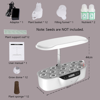 BAVAGREEN Kit de jardin d'herbes intérieur intelligent 12 dosettes hydroponique LED système de culture pour la maison cuisine légumes jardinage démarreur