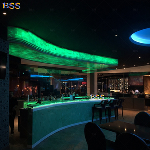 Barra de <span class=keywords><strong>Bar</strong></span> de Ónix Verde para Restaurante, Mármol Translúcido, Diseño Interior de <span class=keywords><strong>Bar</strong></span> Curvo Moderno - Product Image 6
