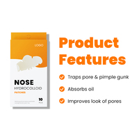 Patch dissolvant de points noirs de marque privée traitement des pores du nez bandes de nettoyage en profondeur pour absorber les boutons patch hydrocolloïde pour le nez
