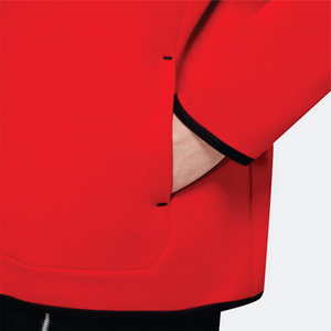 Men Red Hooded Tracksuit Two Piece Set <b>Zip</b>-Up Hoodie Jogger Pants 100% Cotton Fleece Quick-Drying Breathable Athletic Sportswear - Product Image 6