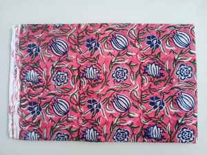 ผ้าฝ้ายวอยล์พิมพ์ลายสวยงามแบบอินเดีย 5 หลา ทำด้วยมือ 100% ผ้าฝ้ายแท้ พิมพ์ลายด้วยมือแบบ Bagru และ Dabu - Product Image 3