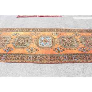 Alfombra de 4.4x11.3 pies, Alfombra Turca, Alfombra Marroquí Naranja - Product Image 3