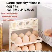 Conteneur de rangement pour œufs de réfrigérateur pliable en plastique ultime à 24 grilles à trois niveaux de type rabattable et panier organisateur de réfrigérateur intelligent
