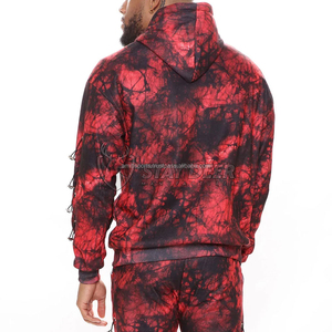 Hoodies personnalisés en molleton tie-dye pour l'hiver, hoodies tie-dye sur mesure pour hommes, basiques en coton mélangé - Product Image 3