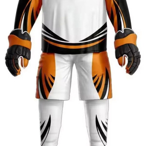 Uniformes de hockey sobre hielo con logotipo personalizado Conjunto de camisetas sublimadas de sarga de aparejos con camiseta de hockey sobre hielo con logotipo personalizado - Product Image 3