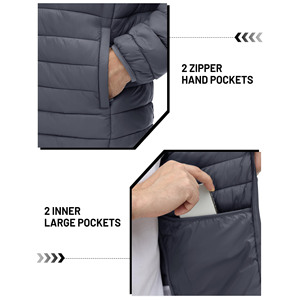 Veste d'hiver pour homme en duvet matelassé amovible coupe-vent personnalisée, veste en chenille brodée, veste gonflée à bulles pour homme - Product Image 4
