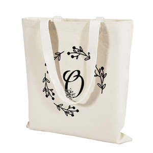 Sac fourre-tout en toile avec initiales 'O' pour femmes, sacs personnalisés avec initiales - Product Image 2