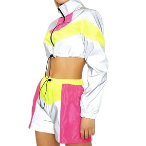 Conjuntos de Dos Piezas Ligeros de Spandex/Poliéster para Mujer, OEM ODM, Personalizados, Estilo Urbano, Chaqueta Corta Cortavientos, Ropa Deportiva 2026 - Product Image 3