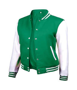 Chaqueta universitaria logotipo personalizado mujer recortada chaquetas universitarias mujer impresión personalizada chaqueta de uniforme de béisbol - Product Image 1