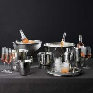 Martelé isolé à double paroi en acier inoxydable argenté de luxe pour piédestal Punch Bowl pour les fêtes | Label privé disponible - Product Image 3