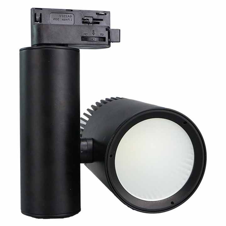 30W Three-Phase LED Track Light, CCT CRI 90, Black Housing, 2700K, 4000K, 6000K, 3-in-1, 24-Degree Narrow Beam - Lighting