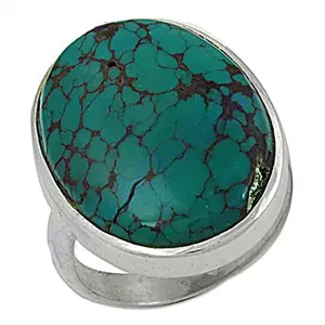 "Rose Gold Plated Stainless Steel Turquoise Stone <b>Ring</b>-Fashionable & Hiphop <b>Statement</b> Jewelry for Women" - Product Image 1