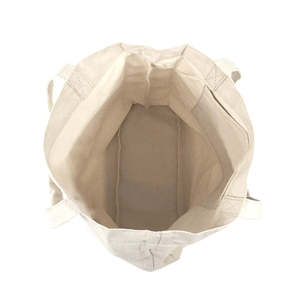 <b>Large</b> Eco-Friendly Recycled <b>Canvas</b> Grocery <b>Bag</b> Washed Relaxed with Letter Pattern Reusable Beach <b>Bag</b> for Advertising Shopping - Product Image 4