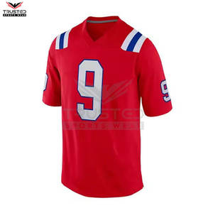 เสื้อฟุตบอลอเมริกันคุณภาพสูงสั่งทำพิเศษ 100% โพลีเอสเตอร์ ป้องกันแบคทีเรีย ขายส่งจากโรงงาน แขนสั้น ระบายอากาศได้ดี ไซส์ใหญ่ - Product Image 2