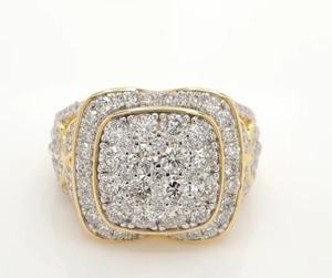 Cushion Cluster <b>Ring</b> with VVS Moissanite Sterling Silver Customized <b>Ring</b> Moissanite Hip Hop <b>Ring</b> - Product Image 2