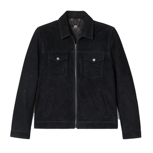 Chaqueta de cuero marrón de último diseño, chaqueta de cuero genuino de ante con cremallera frontal para hombre, chaquetas de invierno - Product Image 1