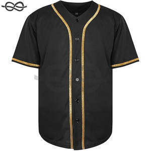 Venta al por mayor de manga corta baratos uniformes de béisbol en blanco bordado poliéster Color personalizar Hip Hop camisa de béisbol clásica - Product Image 2