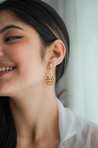 Boucles d'oreilles en argent Sterling 925 de 1.8 pouces, bijoux pavés en grenat et Zircon - Product Image 3