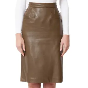 2023 Women Sexy Short Skirt Genuine Leather Mini Short Skirt Classical Style by Standard International
