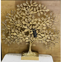 Sculpture d'arbre décorative de table, en métal, artisanale, design moderne de feuilles d'arbre, sculpture plaquée or de haute qualité pour les tables de maison