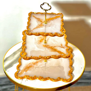 Handmade 3-Tier Resin Cake Stand Cupcake & Dessert Holder Luxury Resin <b>Crafts</b> for Home & Events by Tradebit - Product Image 2