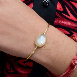 กำไลพลอยมูนสโตนสีขาวธรรมชาติที่งดงาม925กำไลพลอยแฮนด์เมดสีเงินสเตอร์ลิงแข็งสำหรับซัพพลายเออร์ขายส่ง - Product Image 3